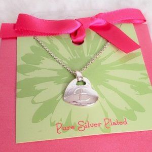 NWT Silver Heart E Initial Pendant Necklace